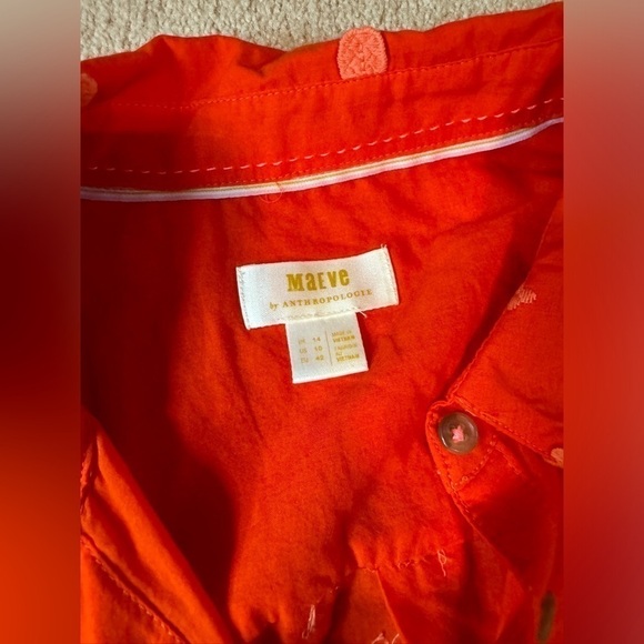 Anthropologie Maeve Classic Embroidered Buttondown size 10 EUC - Picture 4 of 6